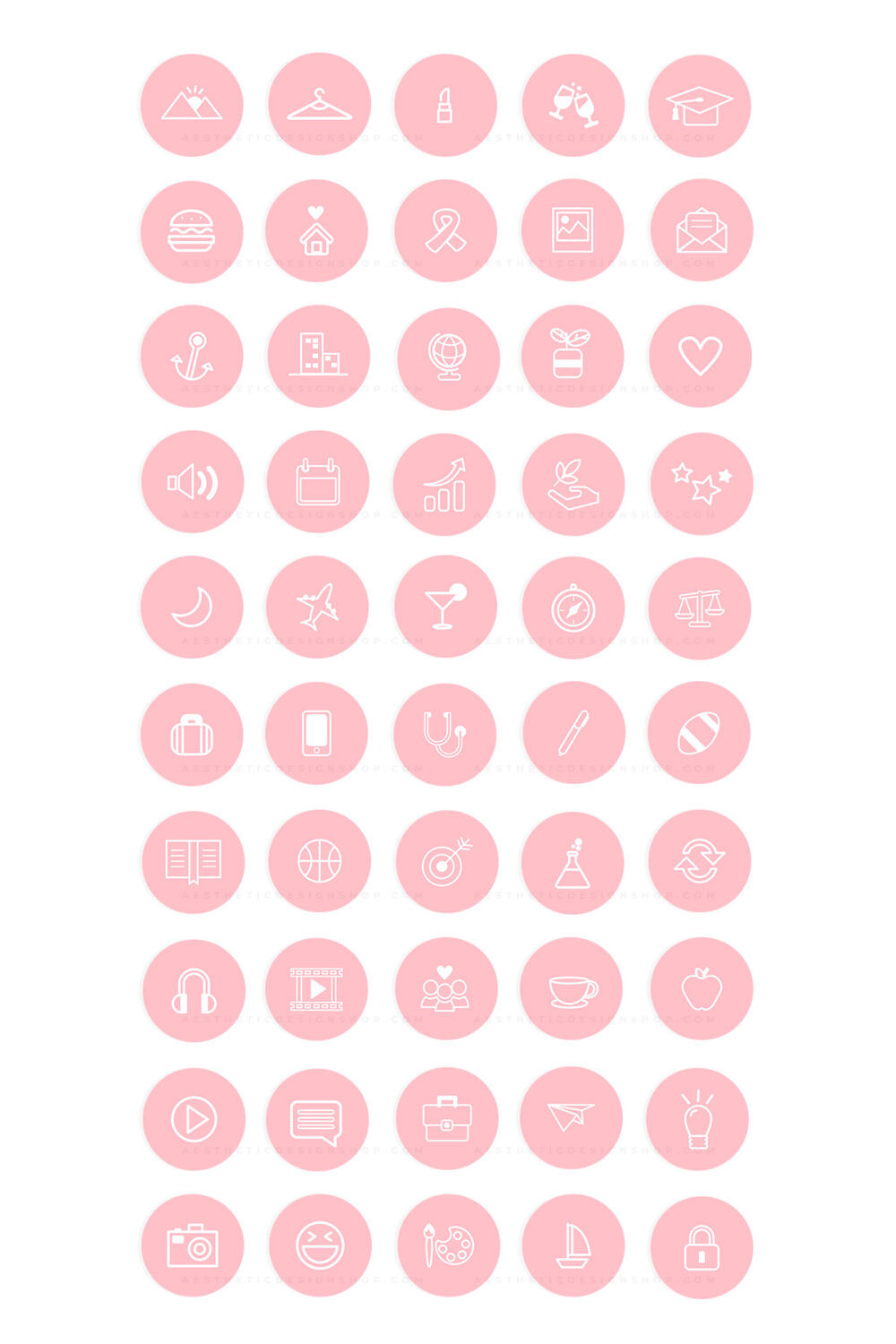 Pink Desktop Aesthetic Set - 24 Icons + Desktop organizer Wallpaper ⋆ ...