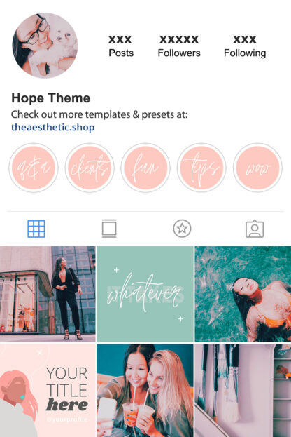 Pink handwritten style Instagram highlight covers