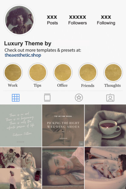 Luxury aesthetic gold Instagram Highlight covers
