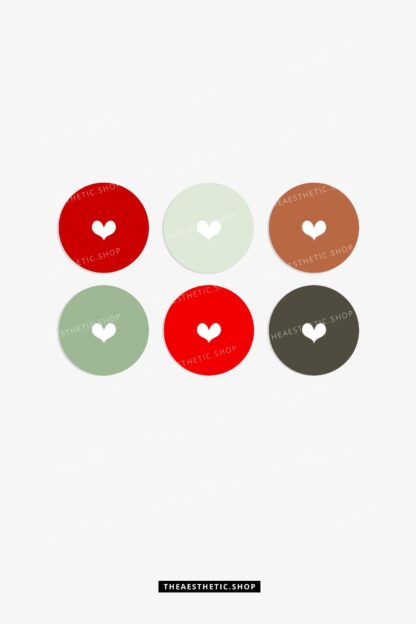 Red and sage green Instagram highlight covers
