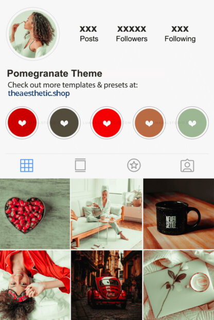 Red and sage green Instagram highlight covers