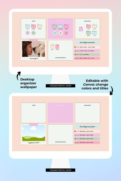 Pastel Aesthetic Tech Customization kit: 180 Phone + desktop icons, widgets & backgrounds