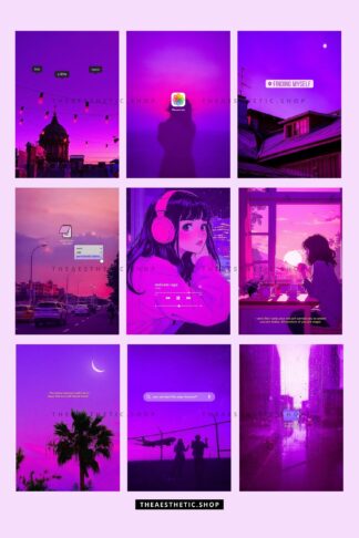 Lofi Aesthetic Wall Collage Digital Images + Editable Canva Templates