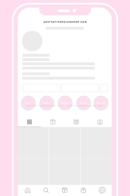 40 Baby pink Minimal Instagram highlight covers