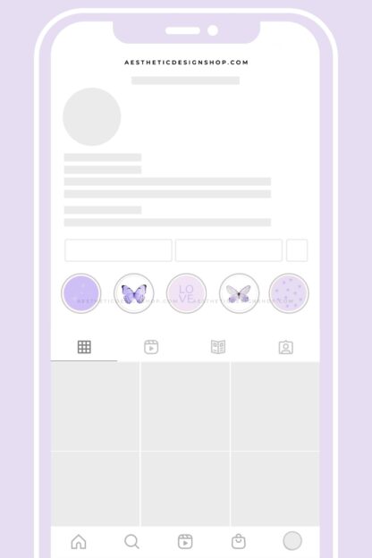 Lilac butterfly aesthetic Instagram highlight covers