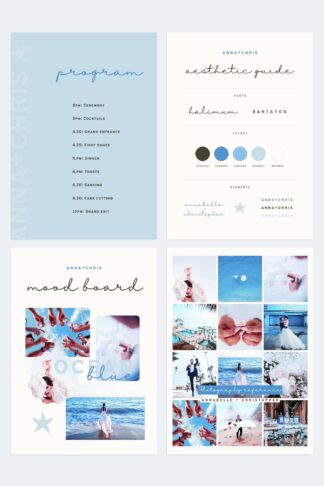 Ocean Blue Wedding Canva templates - Wedding invitation, Save the Date ...