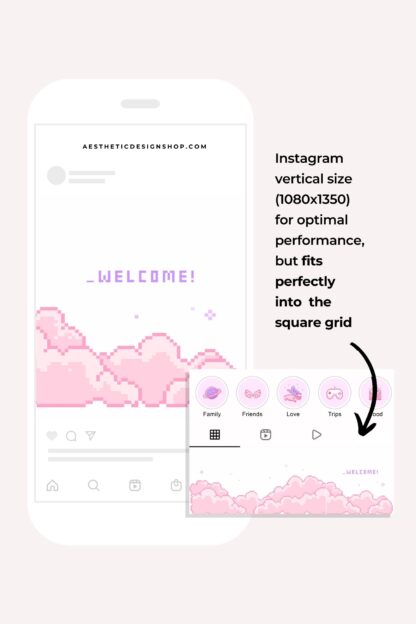 Pinned posts Canva template for Instagram - Kawaii theme3