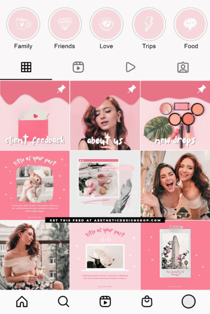 Pinned posts Canva template for Instagram - Pink Mood 4
