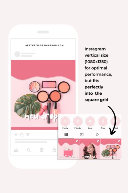 Pinned posts Canva template for Instagram - Pink Mood1