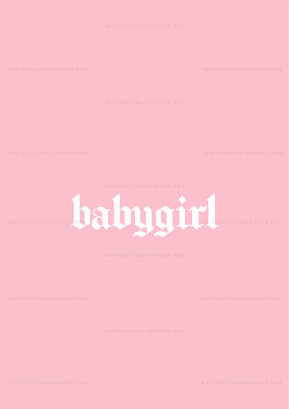 "Babygirl" pink aesthetic image for wall collage and creative projects
