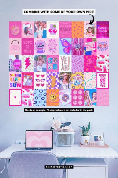 Preppy aesthetic high resolution images for wall collages with editable Canva templates