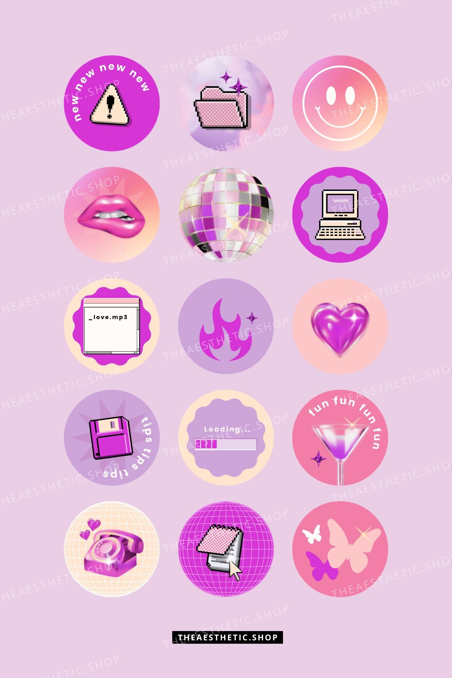 Y2K aesthetic Instagram highlight covers ready to use - includes ...