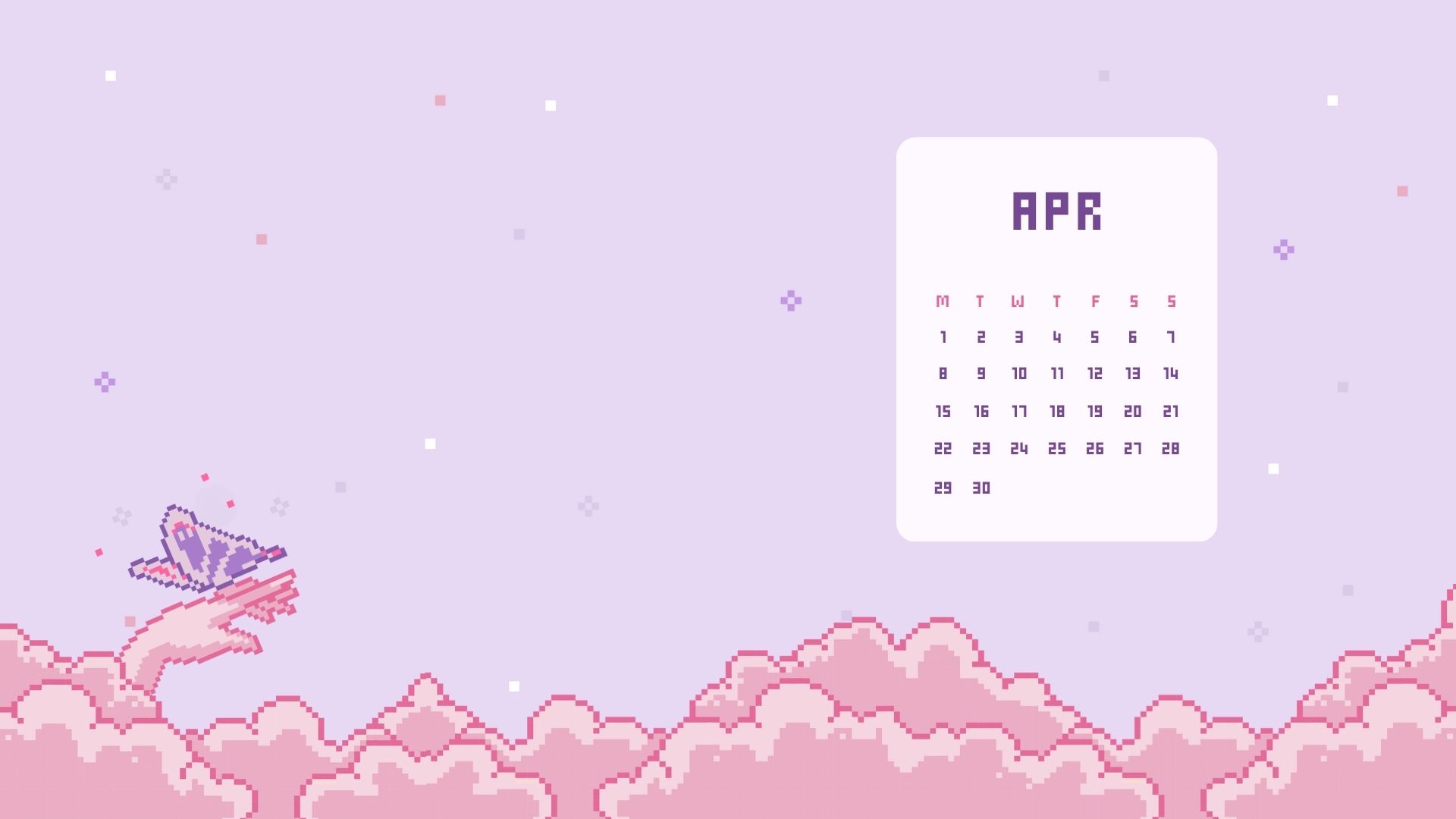 april 2024 kawaii aesthetic desktop background wallpaper calendar