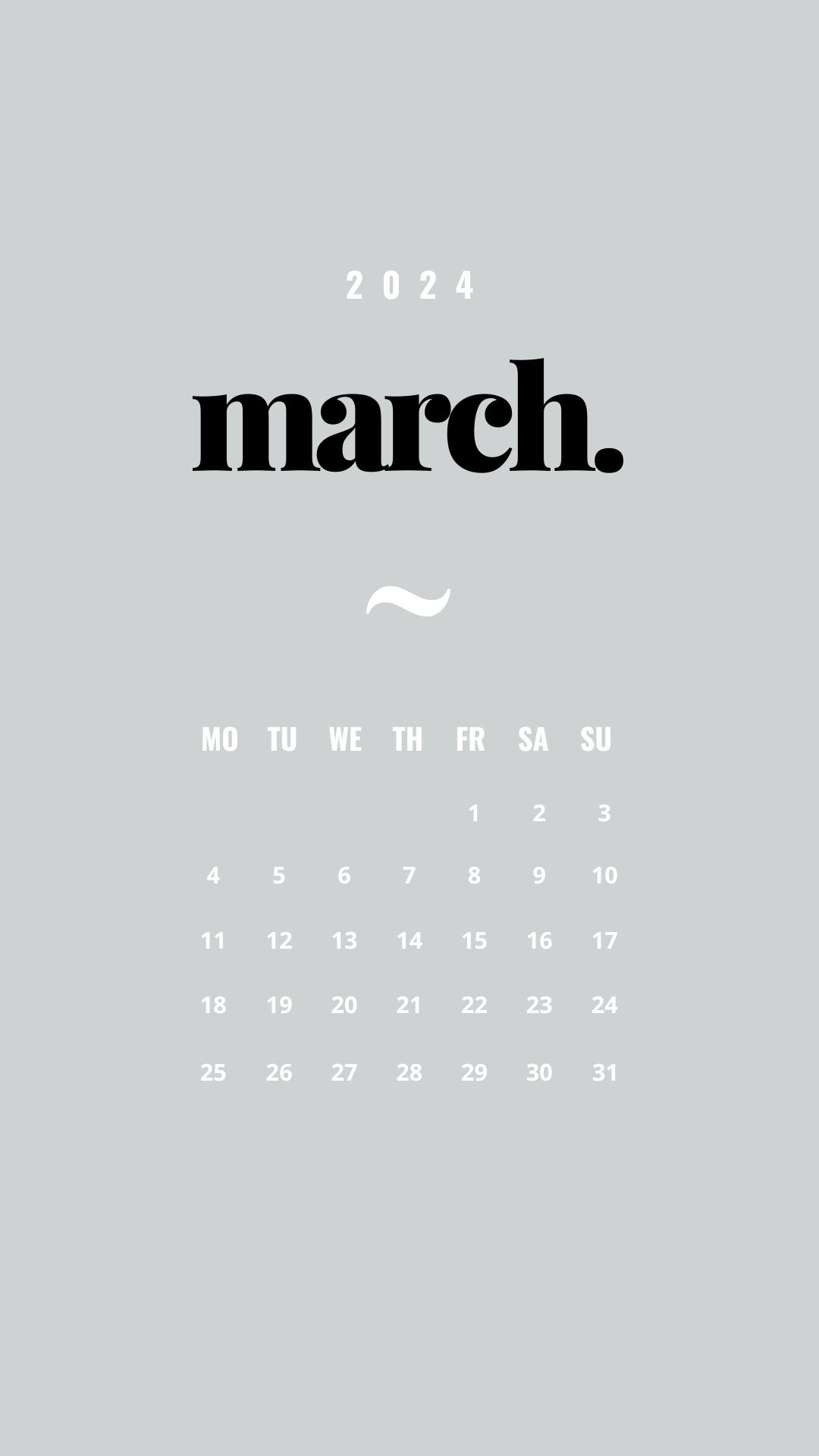 march 2024 quiet luxury aesthetic phone background wallpaper calendar