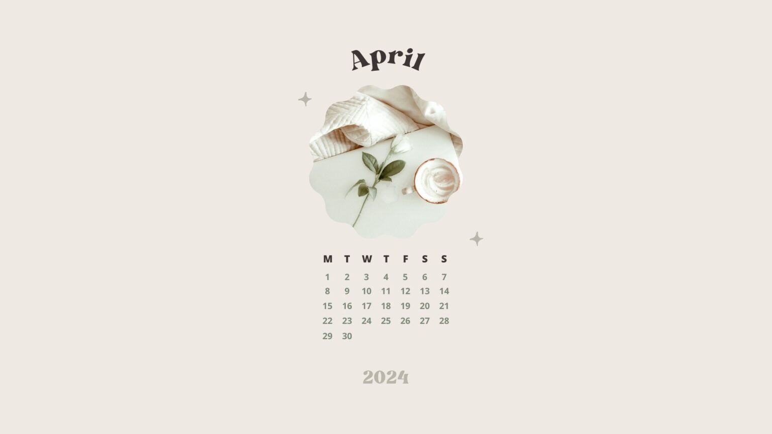 April 2024 free aesthetic calendar wallpaper / lock screen backgrounds ...