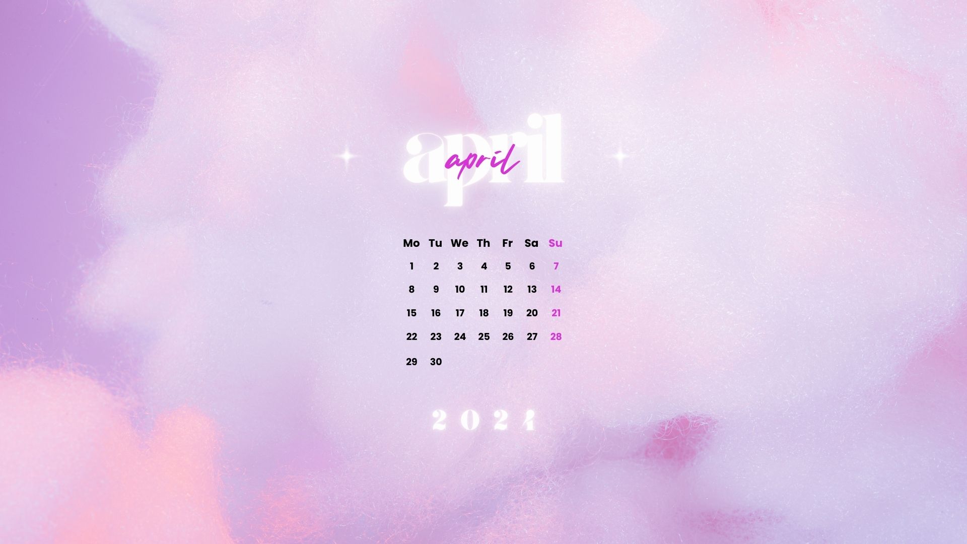 april 2024 y2k aesthetic desktop background wallpaper calendar