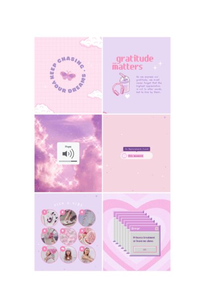 30 Easy-to-Edit Kawaii Aesthetic Social Media Canva Templates - to use on Stories, Reels or feed - Image 6