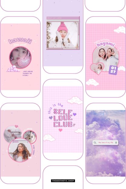 30 Easy-to-Edit Kawaii Aesthetic Social Media Canva Templates - to use on Stories, Reels or feed - Image 7