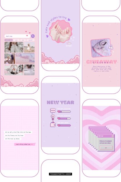 30 Easy-to-Edit Kawaii Aesthetic Social Media Canva Templates - to use on Stories, Reels or feed - Image 10