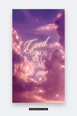 Sparkly sky quote aesthetic Canva template