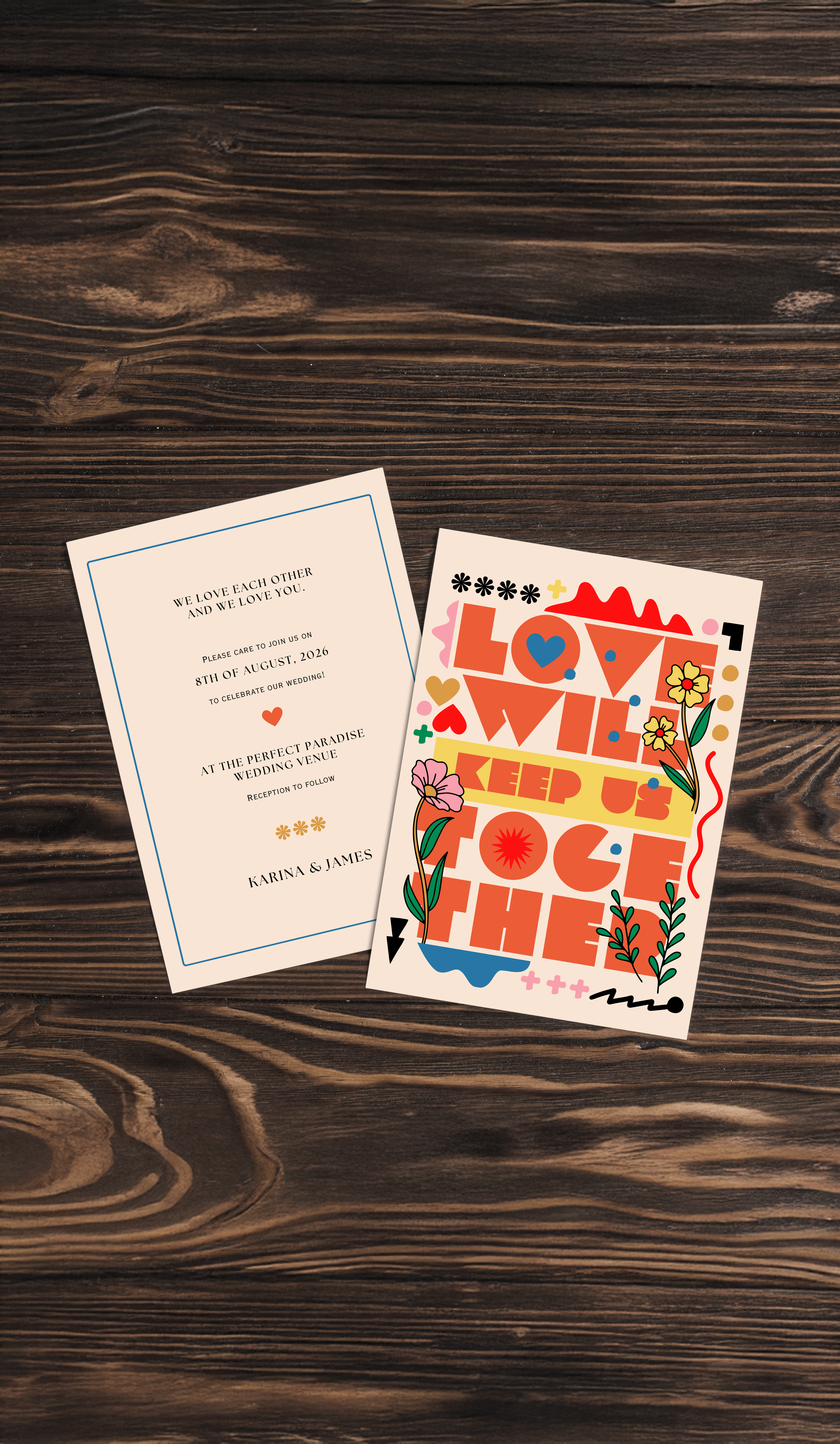 free groovy wedding invitation template