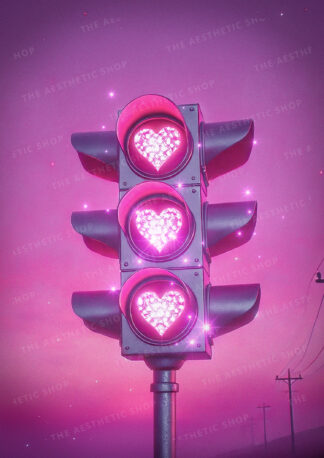 aesthetic Pink Heart Traffic Light