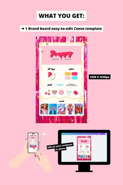 Preppy Aesthetic Canva Editable Brand Board 3