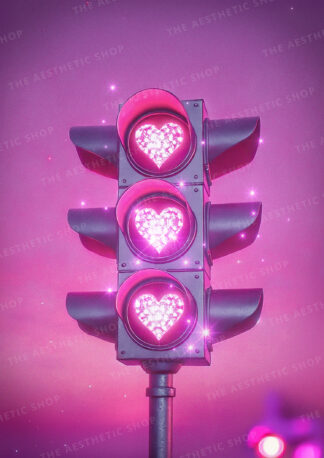 aesthetic Pink Heart Traffic Light