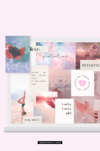 Angel Aura Aesthetic Vision Board Template