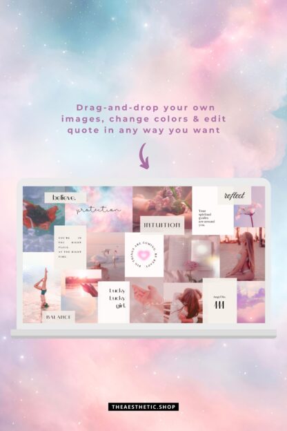 Angel Aura Aesthetic Vision Board Template