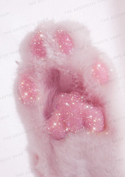 aesthetic kitty paw glitter bling effect